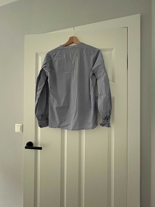 Stradivarius bluzka koszula w paski białe niebieskie oversize