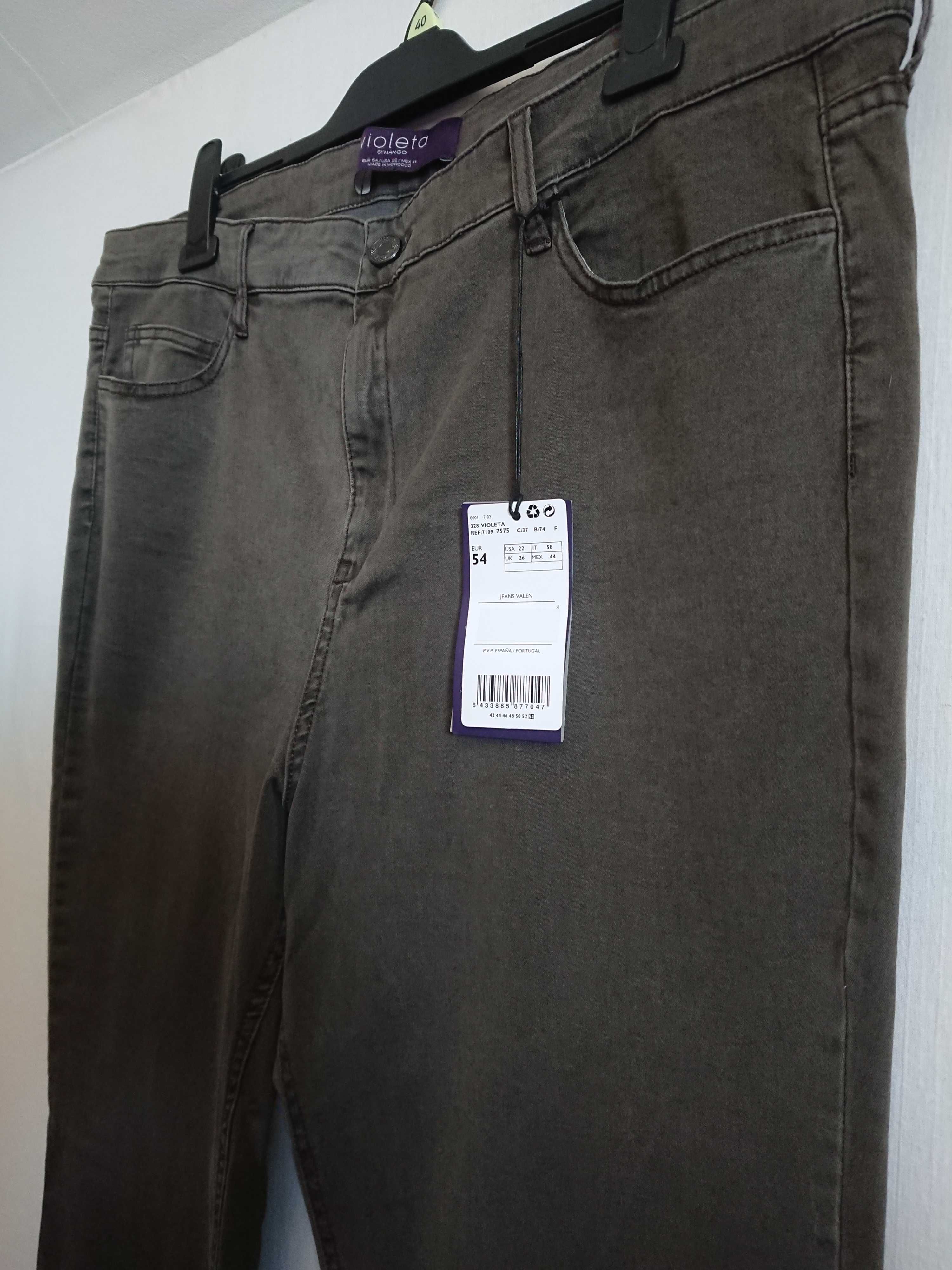 Mango Violeta Jeans Slim Fit Skinny Normalny Stan Khaki r.54