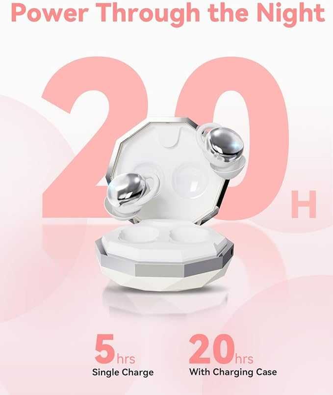 MONODEAL Słuchawki do spania Bluetooth biały/ kość słoniowa