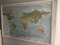 NOWA Mapa Świata 70x100 w ramie kolor ramy bialy lub czarny World