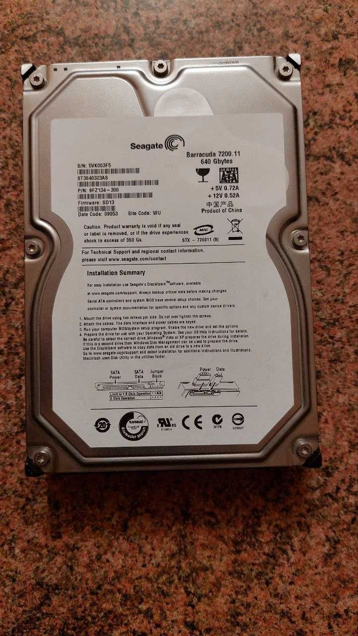 Продам Жесткий диск 640 gb (читать описание)