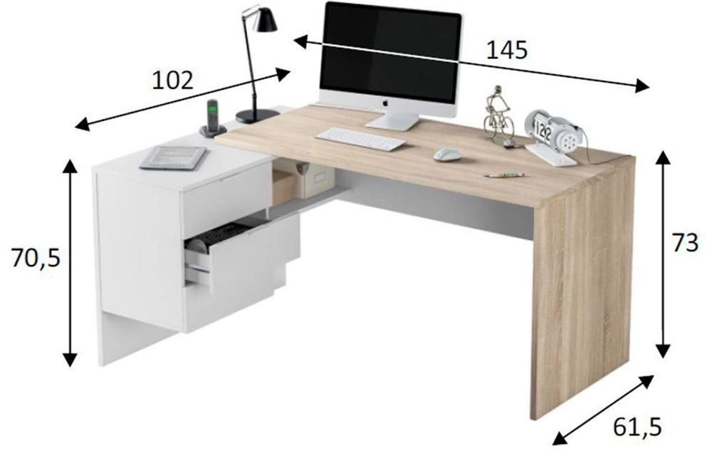 Mesa secretária com arrumação office nova