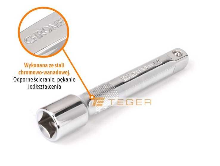 TEGER Przedłużka do nasadek 1/4" giętka 150 mm