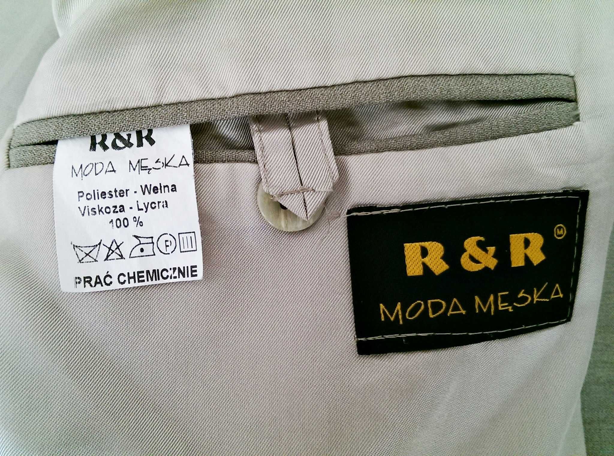 Marynarka męska garnitur szary grafitowy khaki R&R Moda Męska