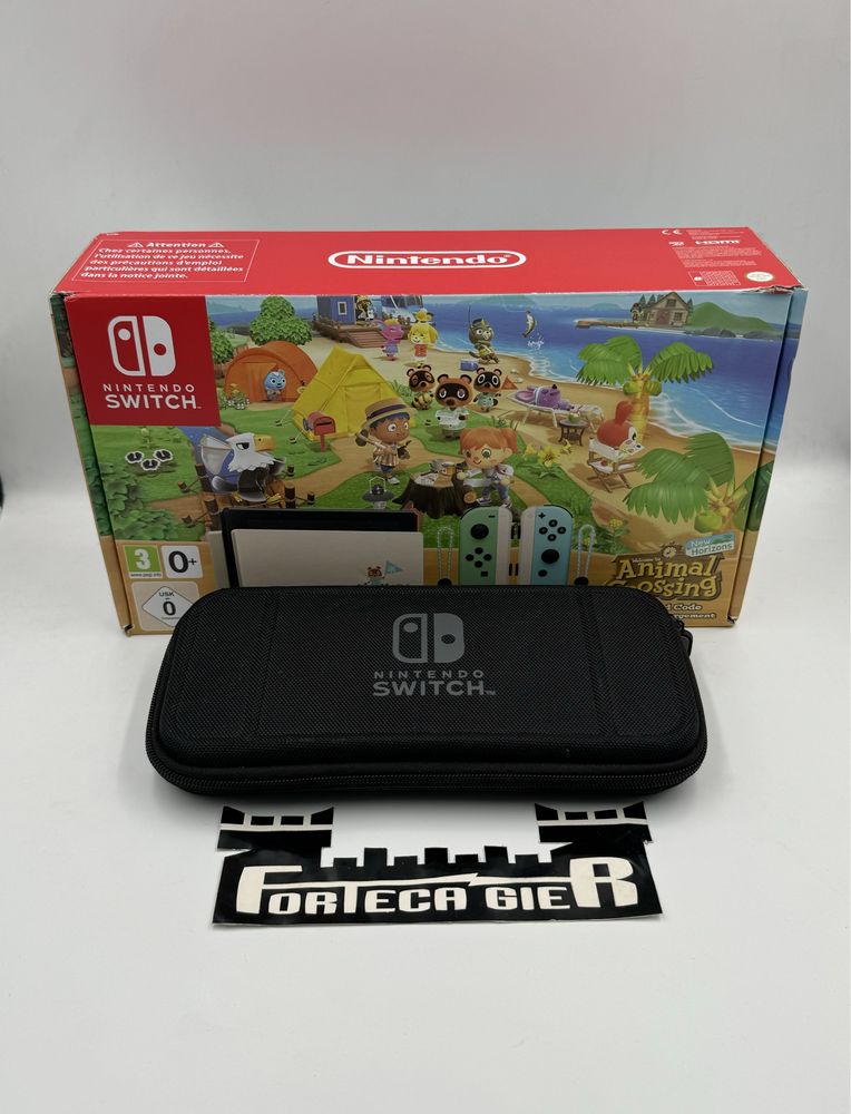 Nintendo Switch Animal Crossing + Pokrowiec + Gry + Gwarancja