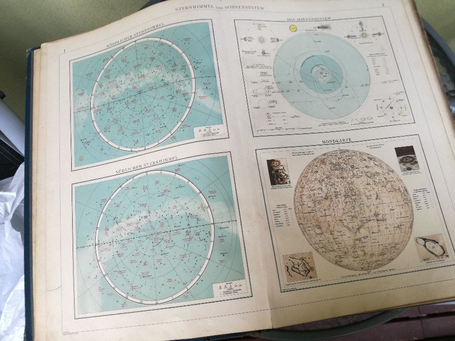 Mapa -Andrees Allgemeiner Handatlas 1908 r. - 115 letni atlas! A.Scobe