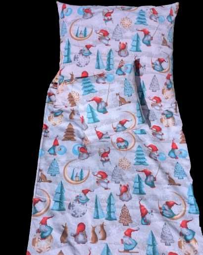 Pościel bawełniana160x200cm prezent 3elementy świąteczna Polska+gratis