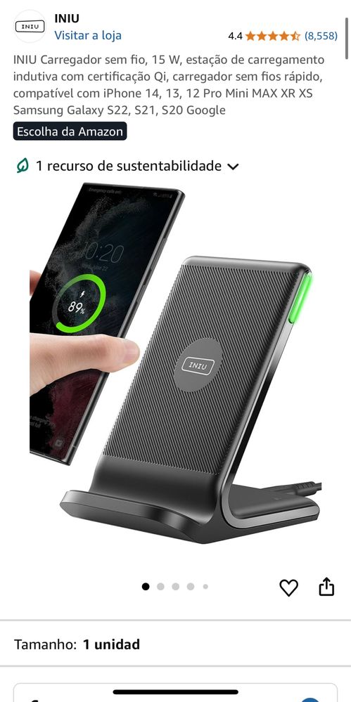 Caregador sem fio wireless charge stand