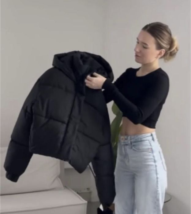 Куртка пуфер zara жіноча пуховик