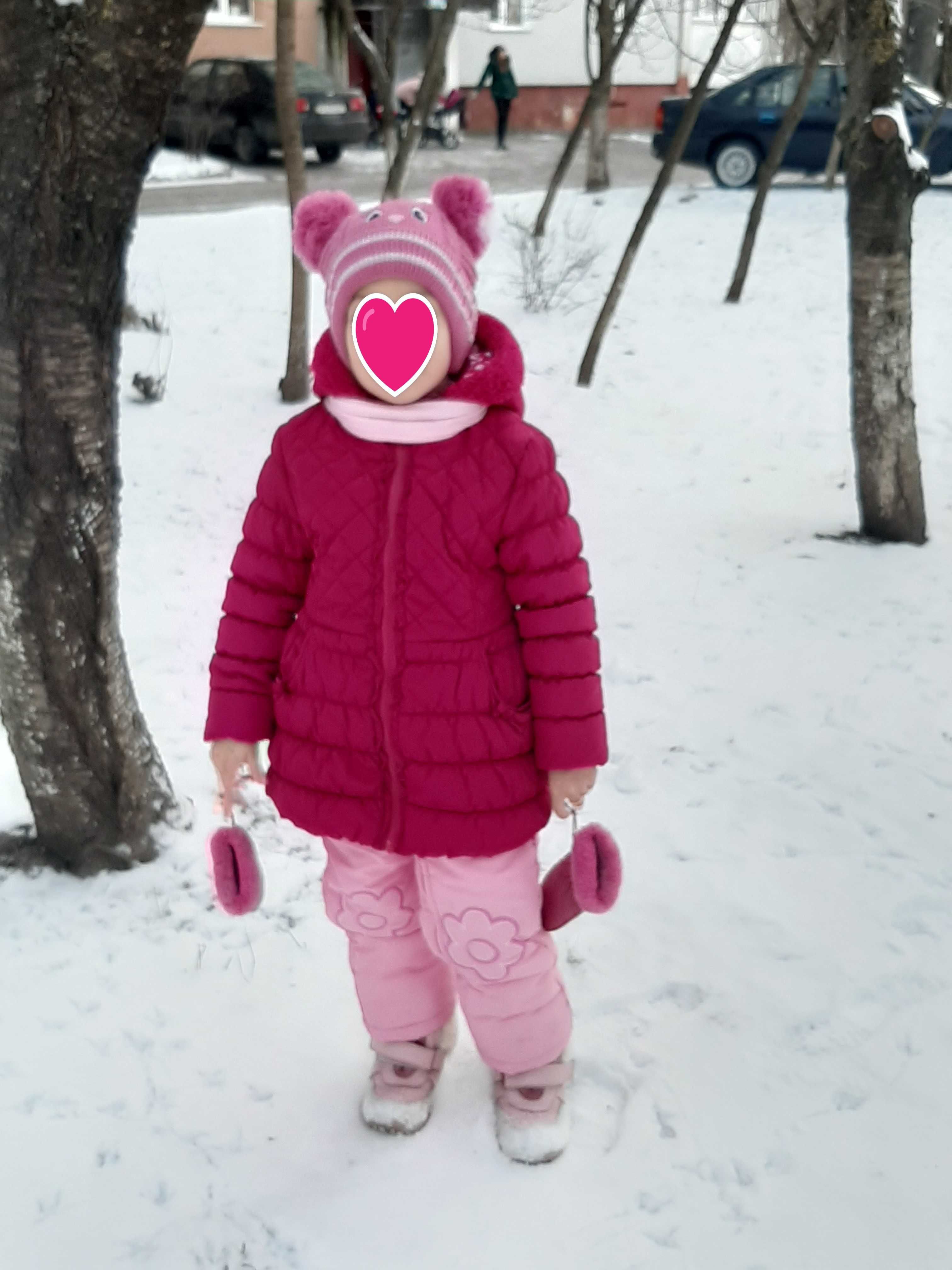 Зимняя зима шапка шапочка теплая на 4 - 5 лет