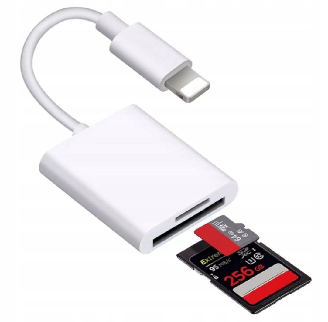Adapter Czytnik Kart Pamięci do Apple iPhone Lightning micro SD