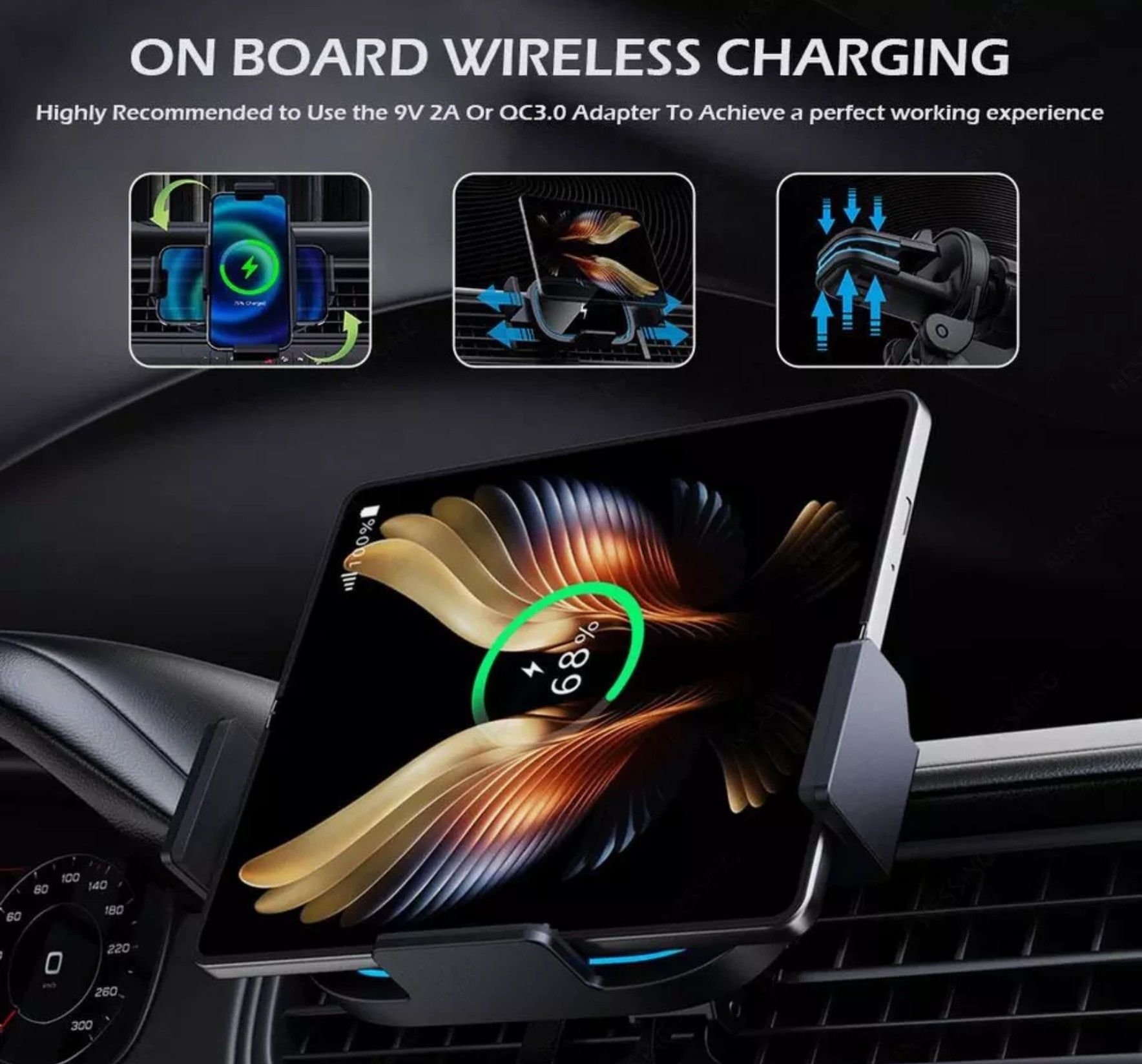 Ładowarka samochodowa bezprzewodowa Samsung Fold 4,3,2  IPhone 12,14,1