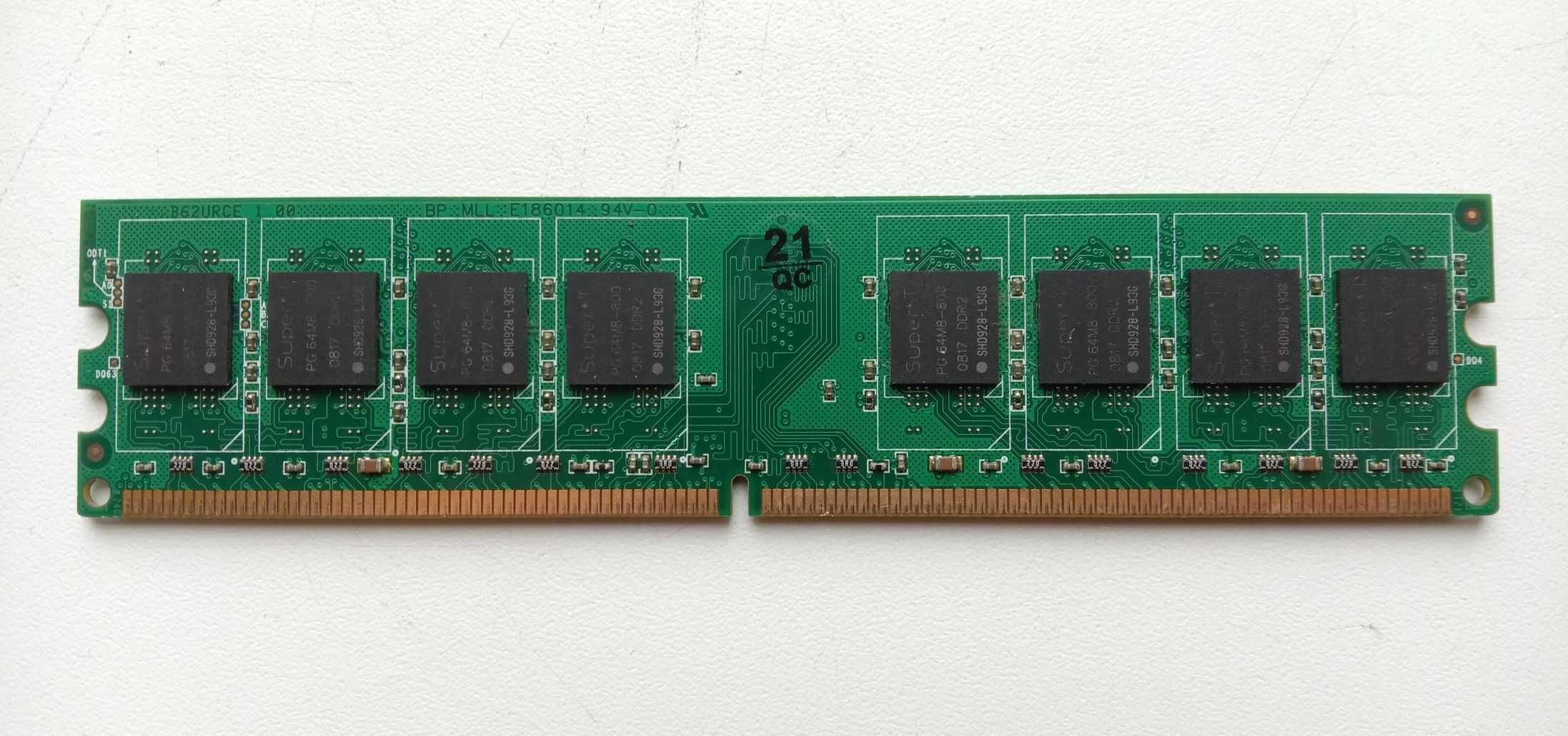 Планка памяти SST DDR2-800 PC6400 1G/64X8 CL5 VALUE Рабочая б/у