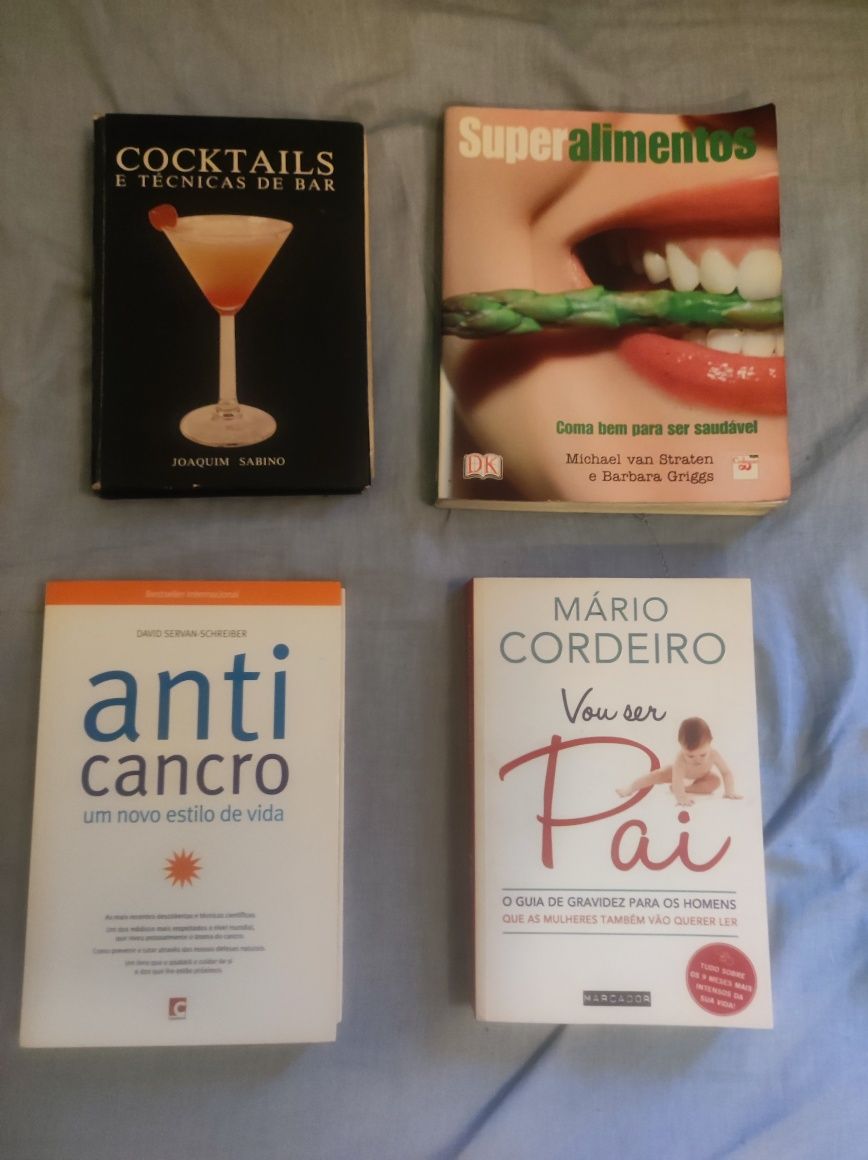 Livros saúde e cocktails