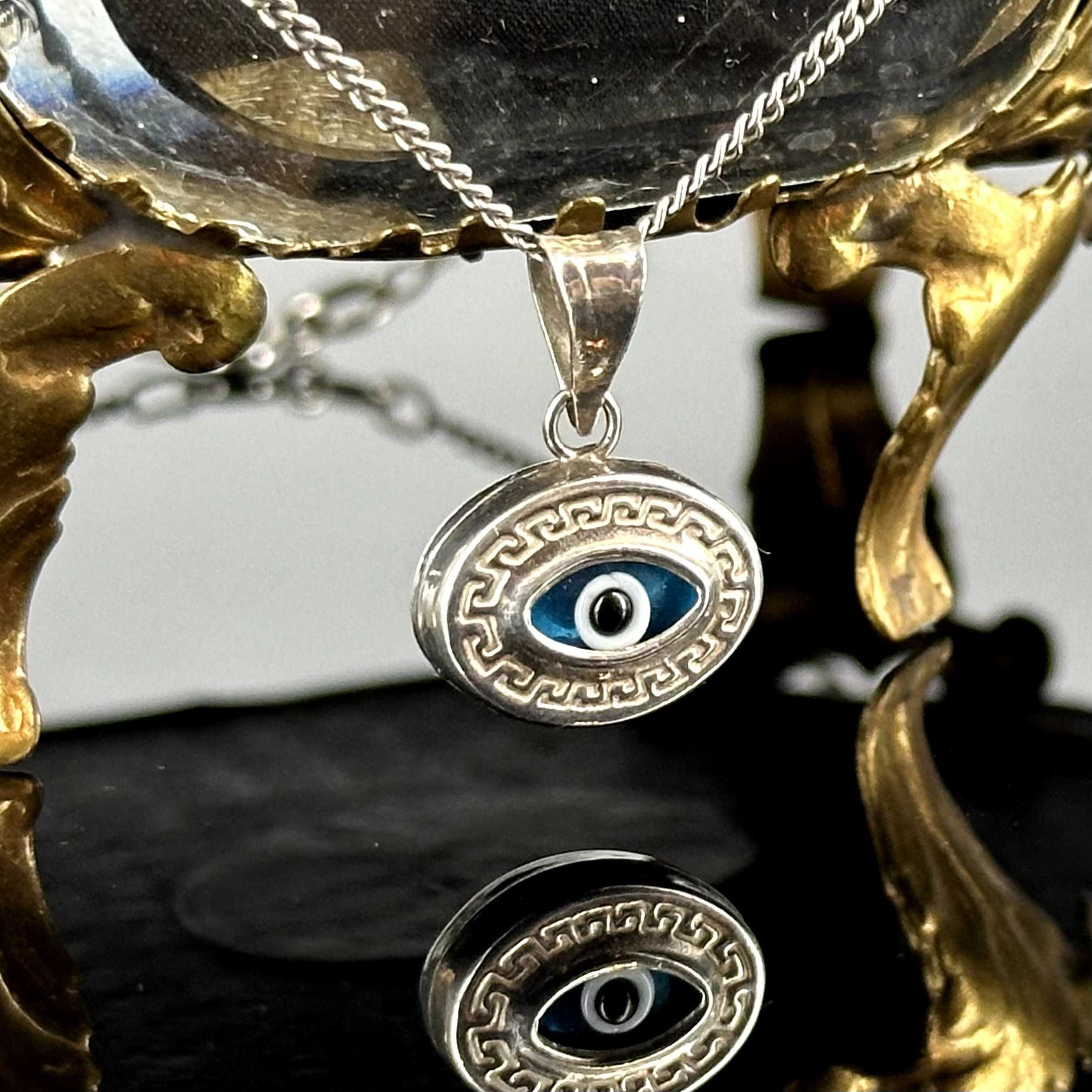 Srebro - Srebrny naszyjnik z okiem - próba srebra 925