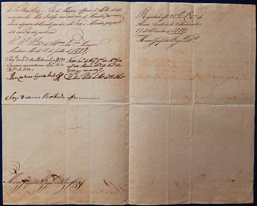 RARO! Papel Selado de 40 réis de 1799 do Príncipe Regente D. João (VI)
