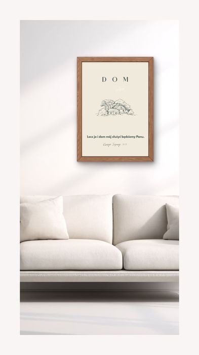 Plakat chrześcijański Dom gotowy do powieszenia 30x40