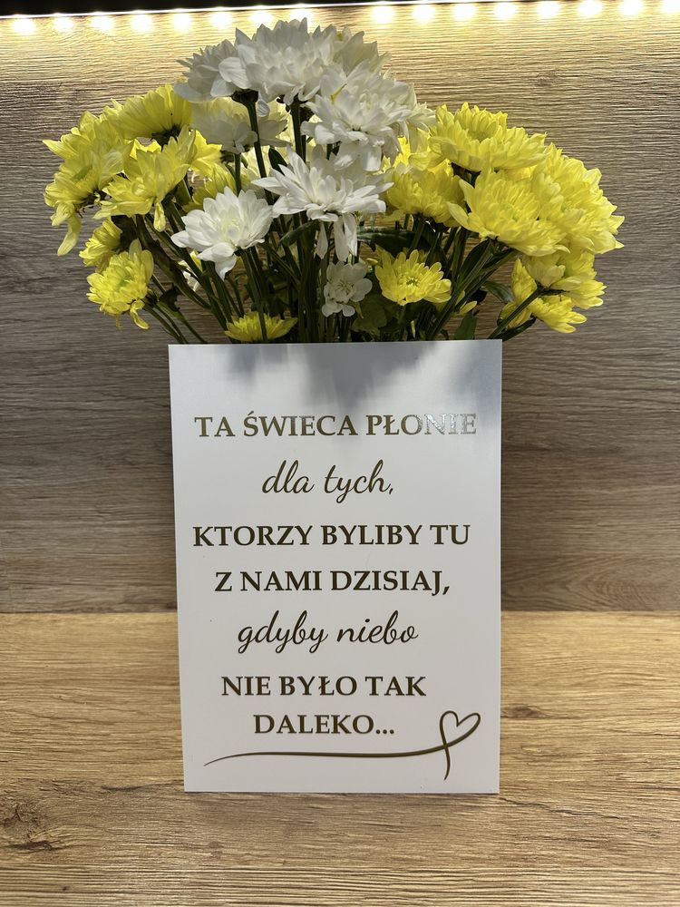 Tablica ślub ta świeca plonie