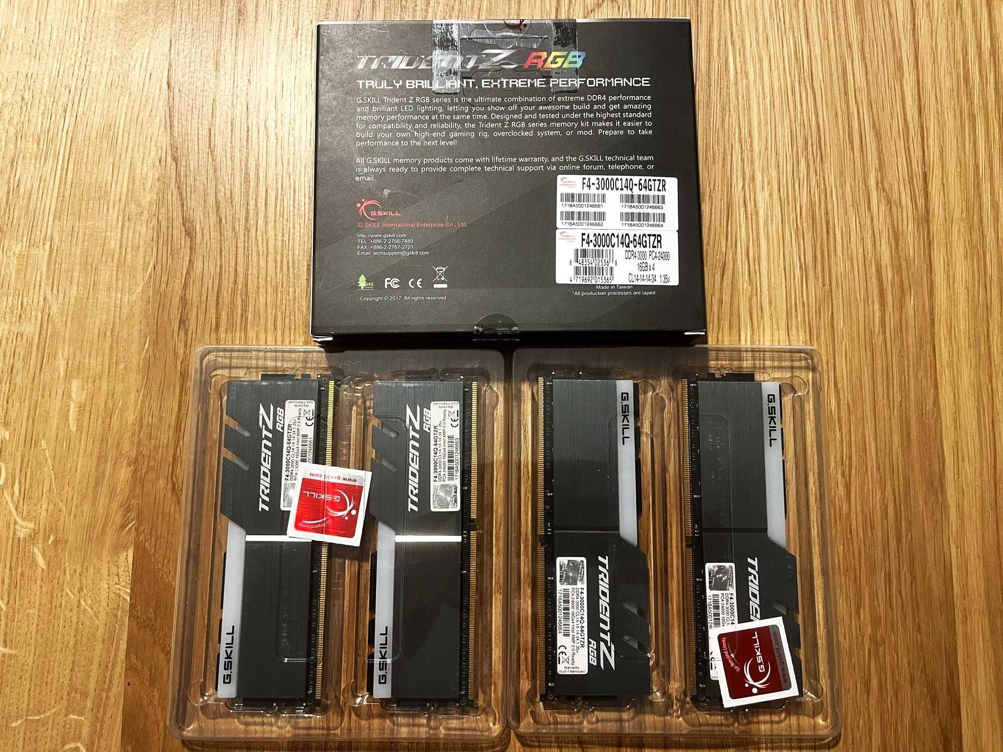 G.Skill TridentZ RGB 64GB (4x16GB) DDR4 3000MHz CL14
