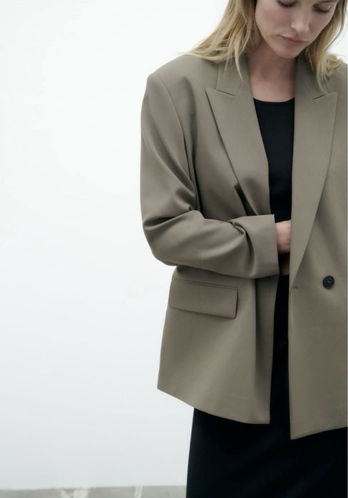 Блейзер піджак Zara, колір хакі