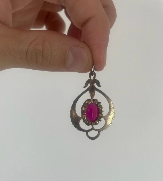 Антикварний кулон СРСР зі срібла 875 проби та позолотою