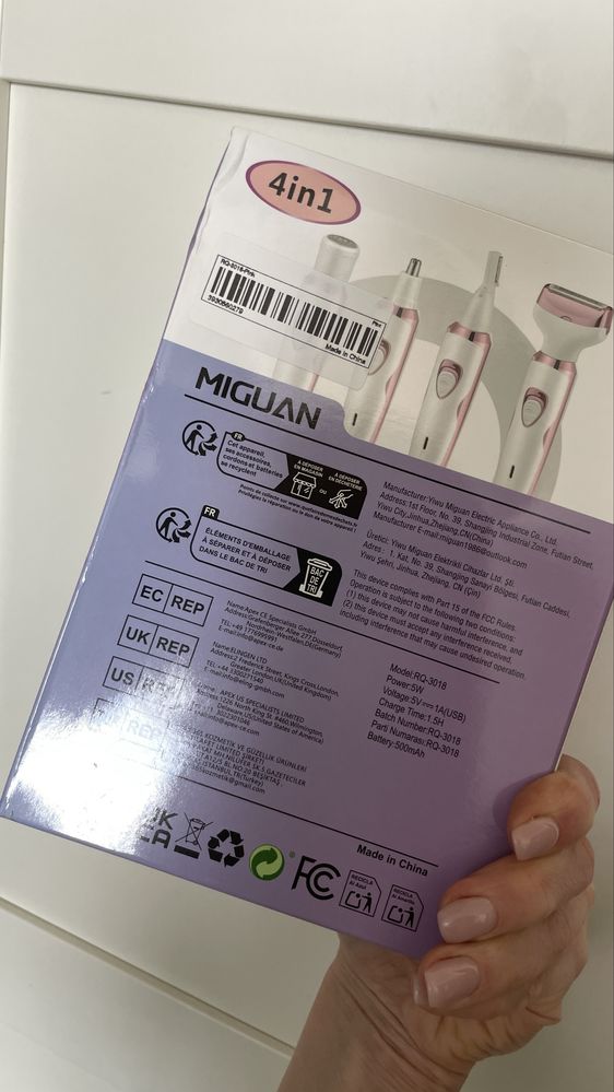 Trymer do brwi, nosa, ciała – zestaw MIGUAN 4w1 ładowany USB