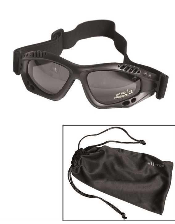 Окуляри тактичні Mil-Tec COMMANDO Brille AIR PRO Smoke SCHWARZ/OLIVE