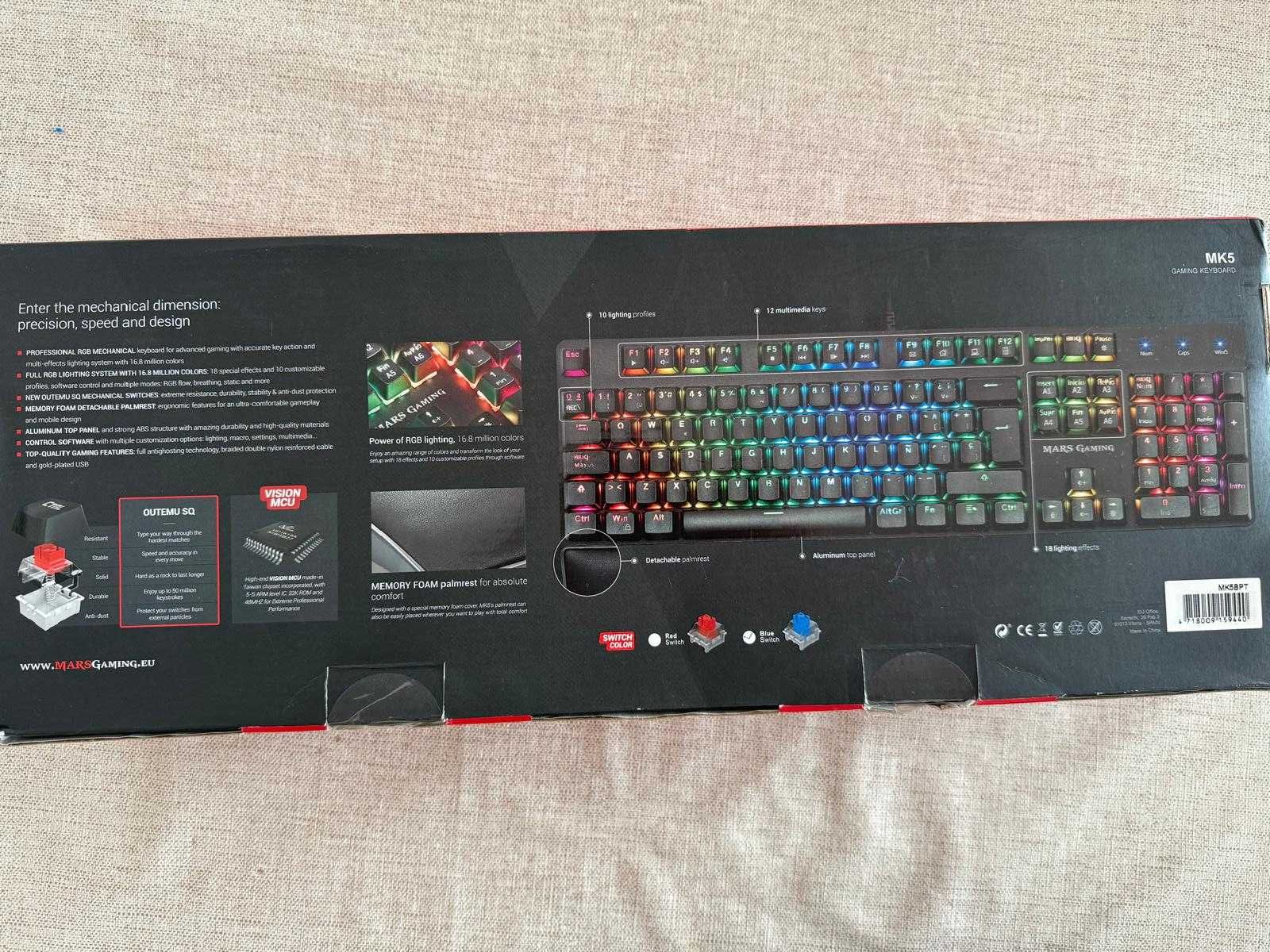 Mars Gaming MK5 RGB switches azuis