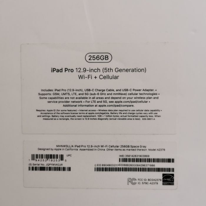 IPad Pro 12.9  5Gen 256GB