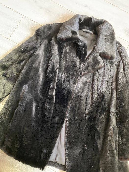 Naturalne futro z królika M L vintage retro zima