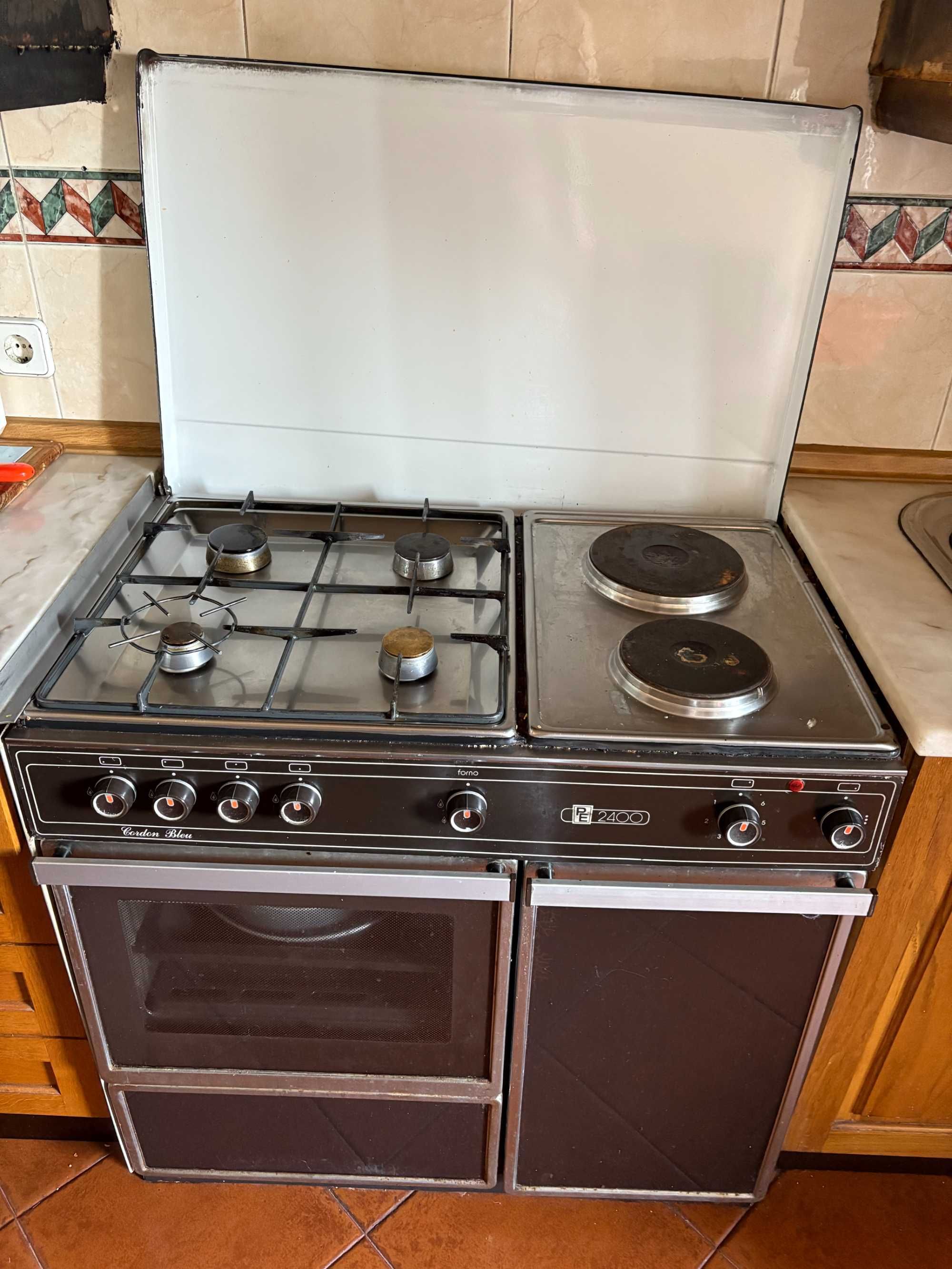 Fogão 90cm 4 bicos gás + 2 elétricos