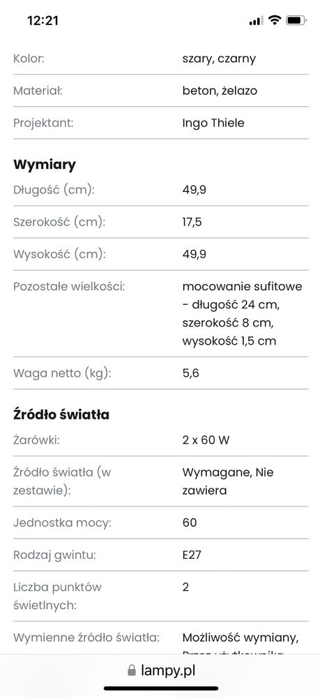 Lampa wisząca nowoczesna
