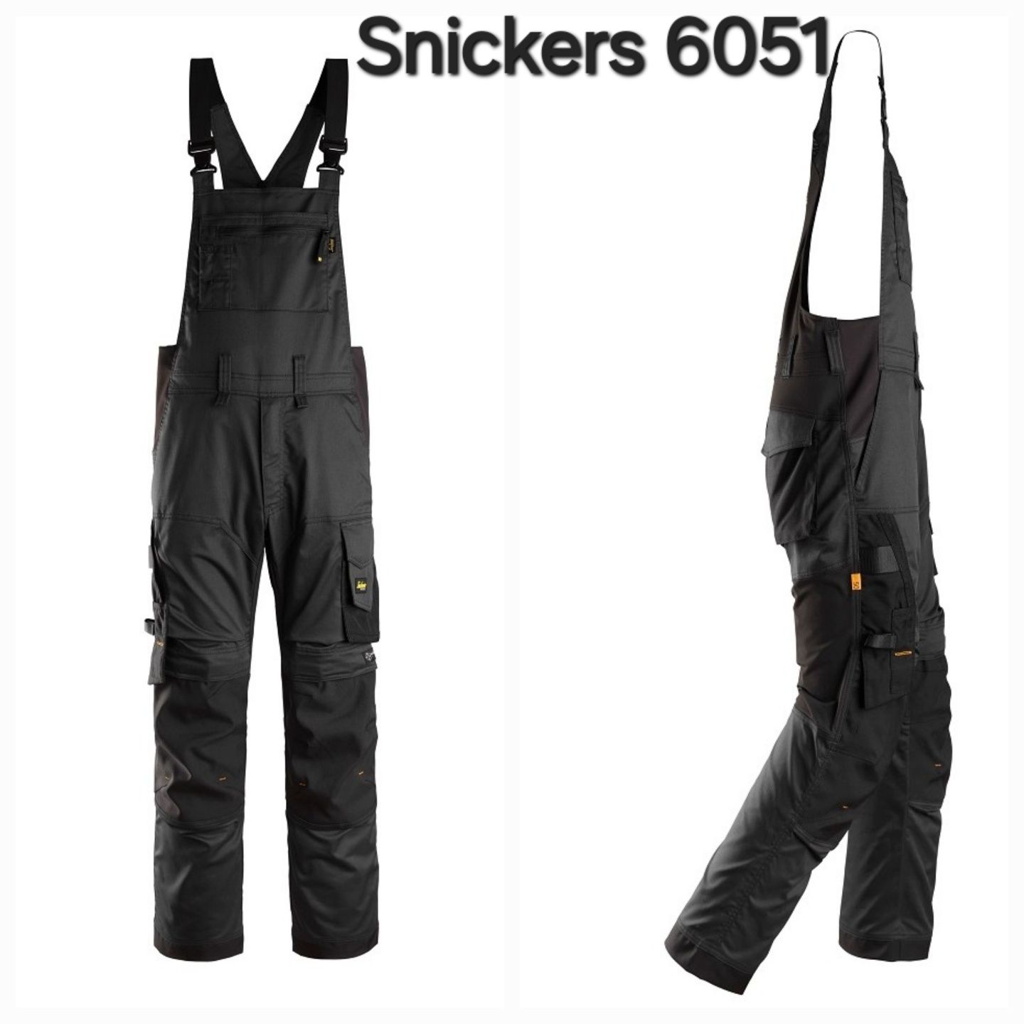 Spodnie robocze Snickers 6051 stretch 52 ogrodniczki na szelkach