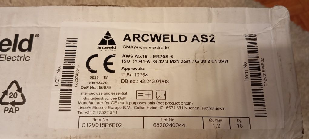 Drut Spawalniczy ArcWeld Lincoln SG2 1.2 1,2 mm / 15kg