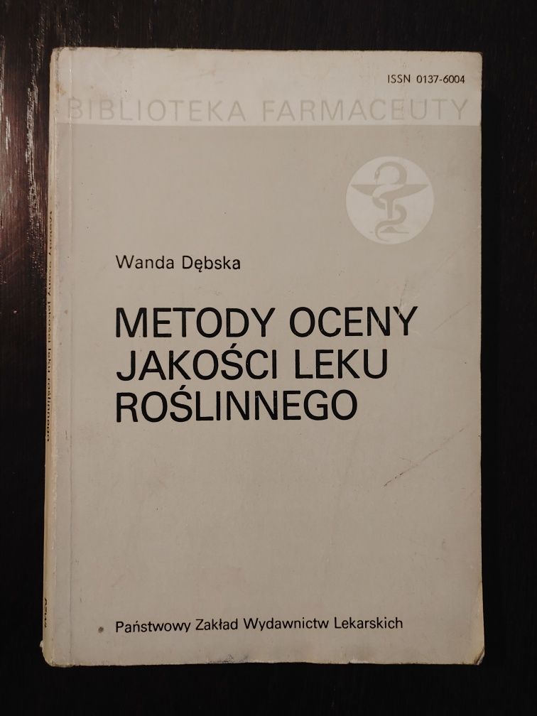 Książka "Metody oceny leku roślinnego"