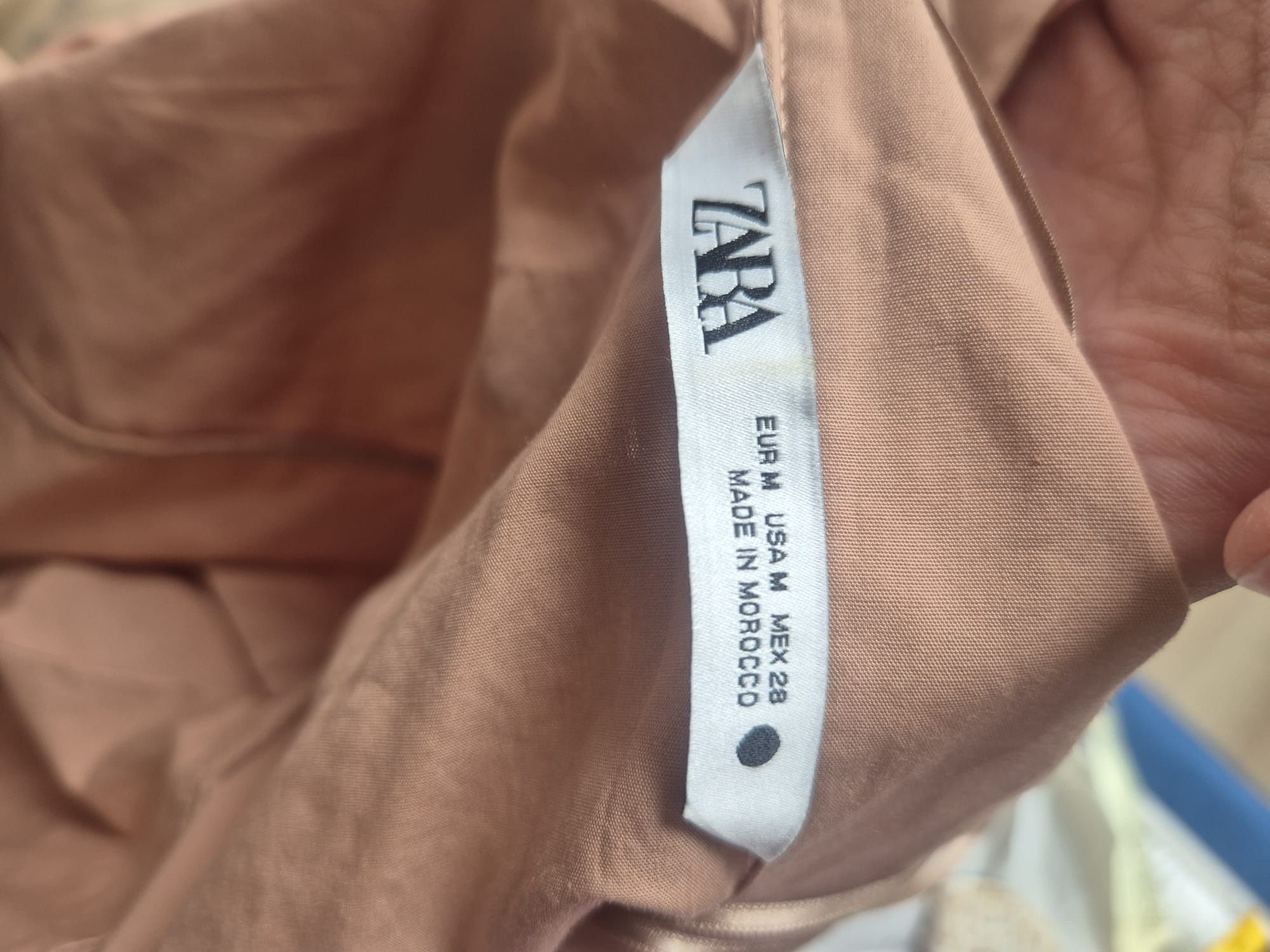 Koszula różowa popelinowa oversize elegancka nowa cotton Zara 38/M