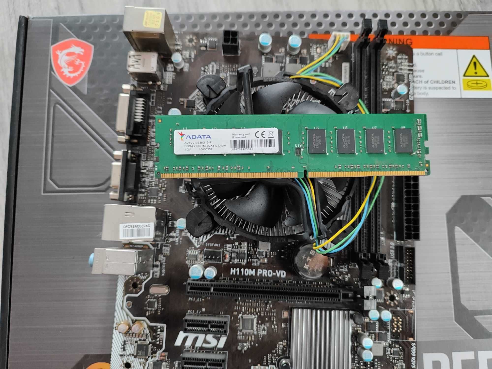 Płyta główna MSI H110M PRO-VD w zestawie z procesorem i pamięcią ram