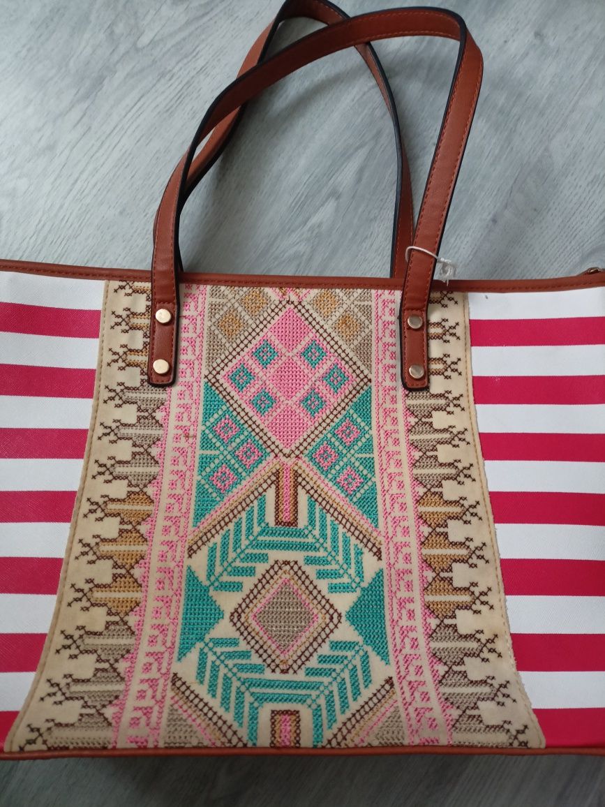 Torba torebka letnia shopper na lato paski