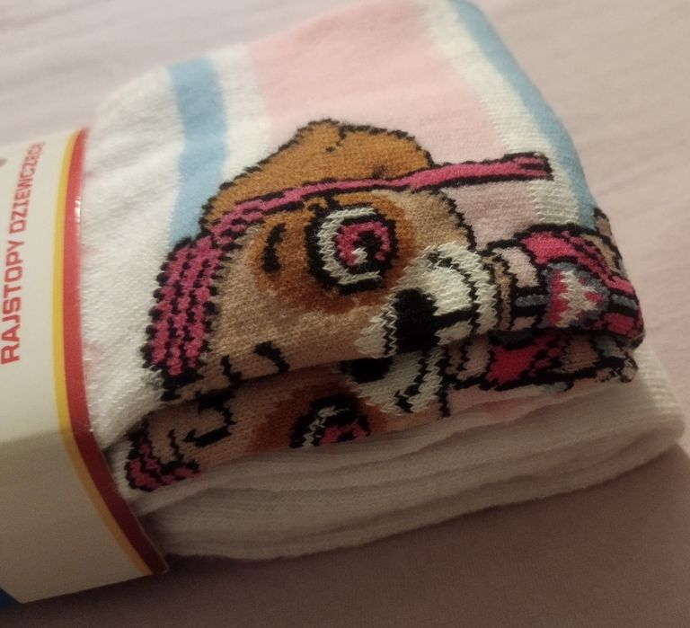 Rajstopy zimowe dziewczęce 122 grube psi patrol sky