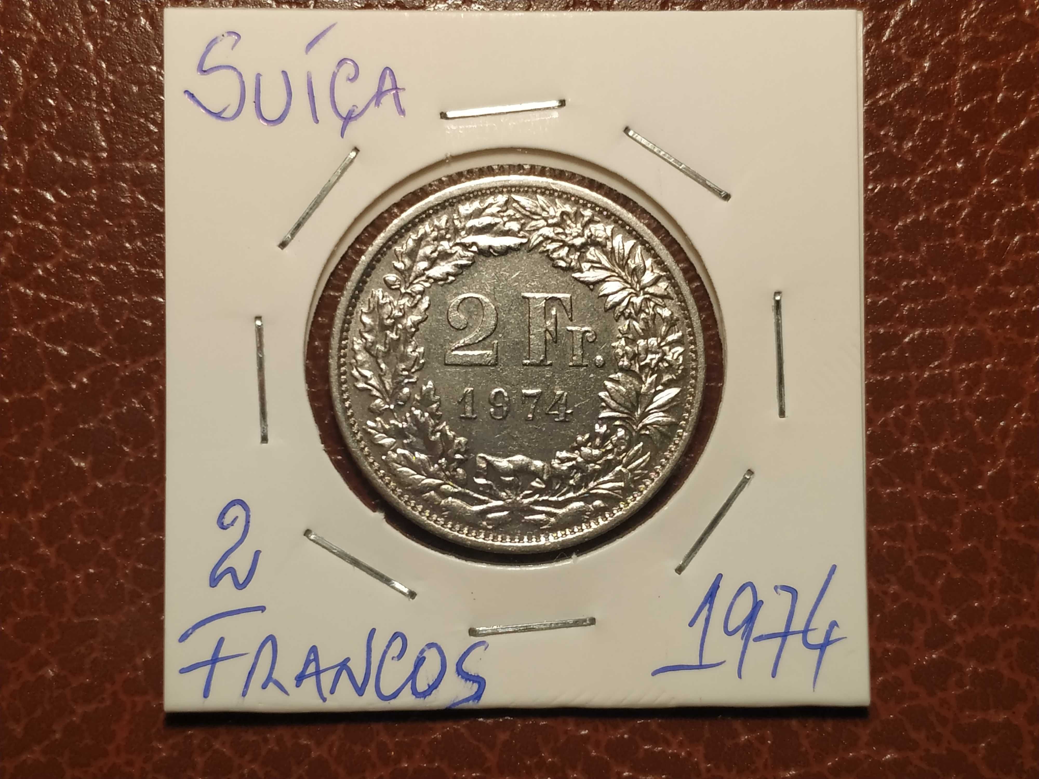 141 moeda da Suiça de 2 francos de 1974