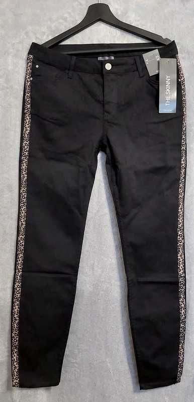A'la dżinsowe jeans spodnie z lampasem panterka Yessica 44