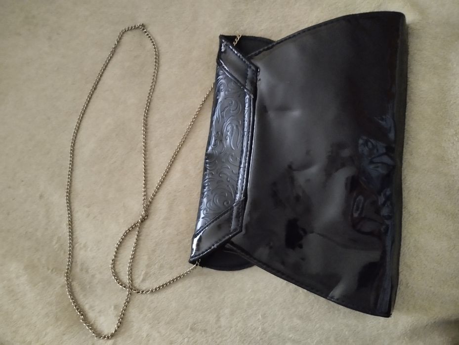 Сумка женская черная лаковая 26,5*19