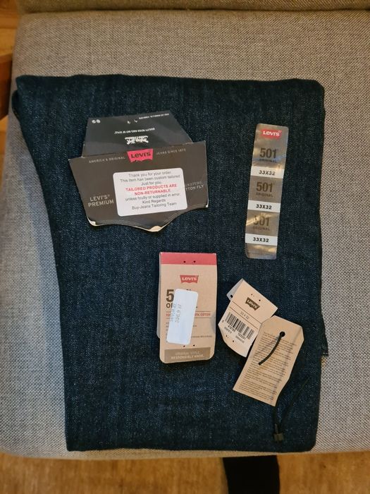 Spodnie Levis 501 33/32, fabrycznie skrócone