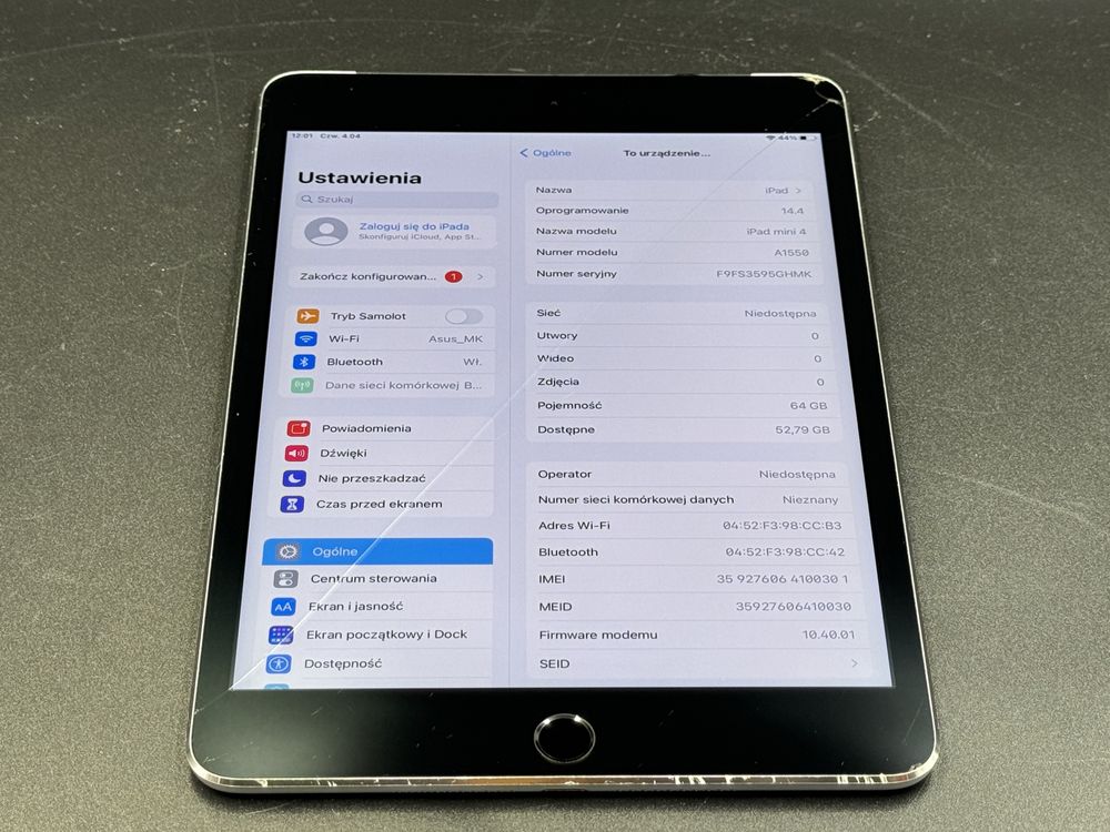 iPad mini 4 64GB (A1550) - Cellular (LTE) - faktura VAT 23%