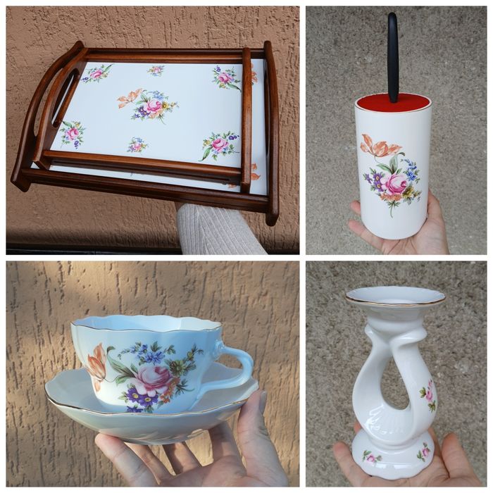 Салатник кружка Мейсенский букет конфетница сахарница Чехия фарфор