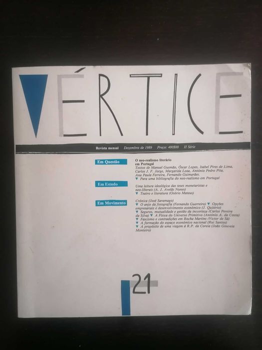 Revista Vertice n. 21 // José Saramago/Neo-realismo