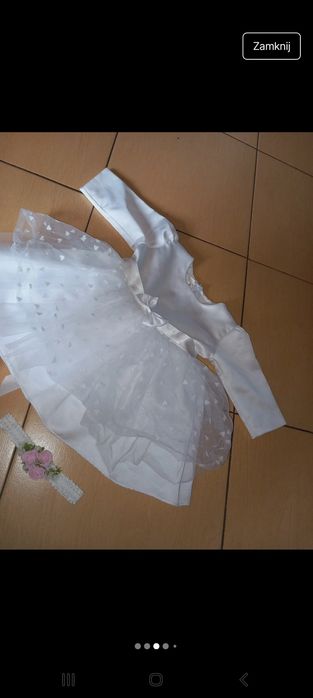 Sukienka na chrzciny z  buty i opaską 68