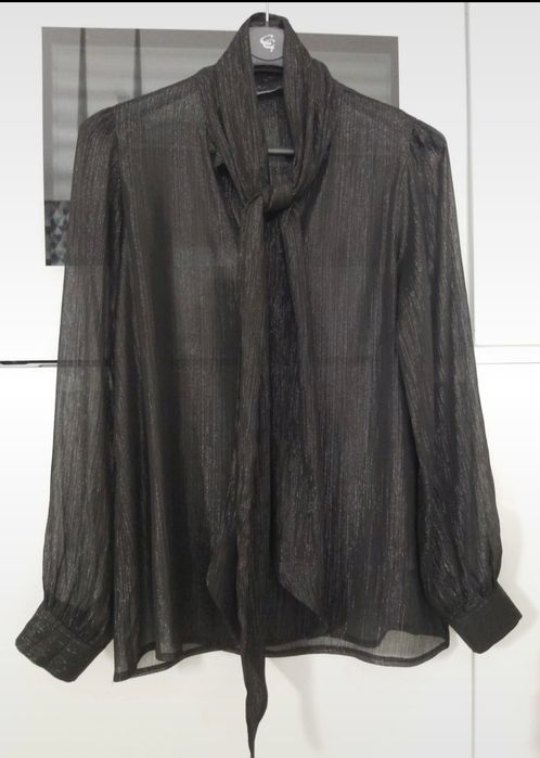 Damska bluzka czarna, idealna na Sylwestra F&F rozmiar S/36