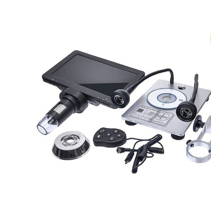 Цифровой микроскоп Rievbcau 50-12000 X на штативе с монитором 7/12 м п