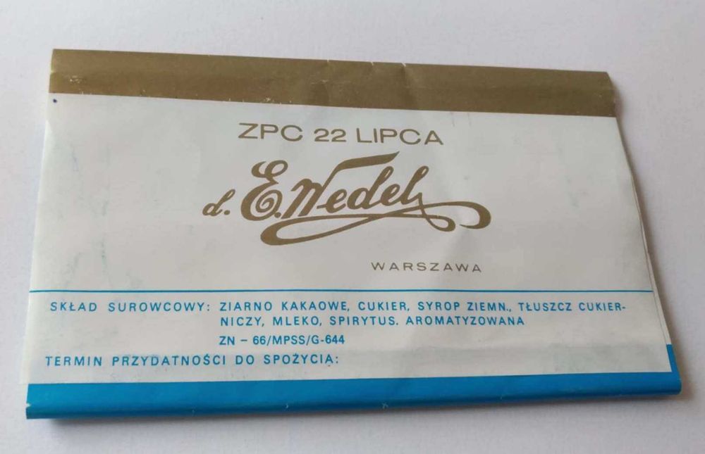 Opakowania po czekoladach Wedel , PRL